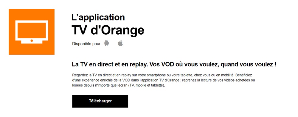 application tv d'orange